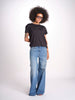 t-shirt girocollo con ali strass