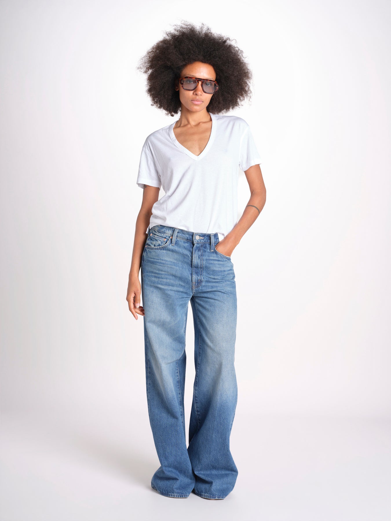 t-shirt collo V con ali strass JWTS02726 WHITE 107 zadig & voltaire 