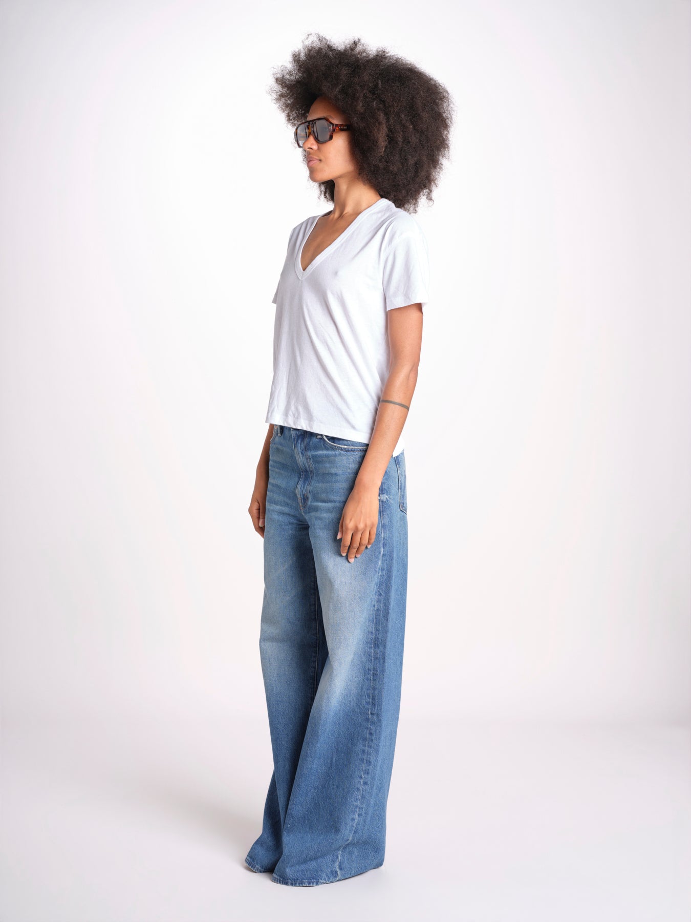t-shirt collo V con ali strass JWTS02726 WHITE 107 zadig & voltaire 