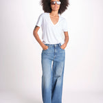 t-shirt collo V con ali strass JWTS02726 WHITE 107 zadig & voltaire 