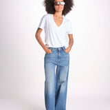 t-shirt collo V con ali strass JWTS02726 WHITE 107 zadig & voltaire 