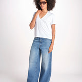 t-shirt collo V con ali strass JWTS02726 WHITE 107 zadig & voltaire 