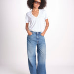 t-shirt collo V con ali strass JWTS02726 WHITE 107 zadig & voltaire 