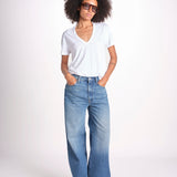 t-shirt collo V con ali strass JWTS02726 WHITE 107 zadig & voltaire 