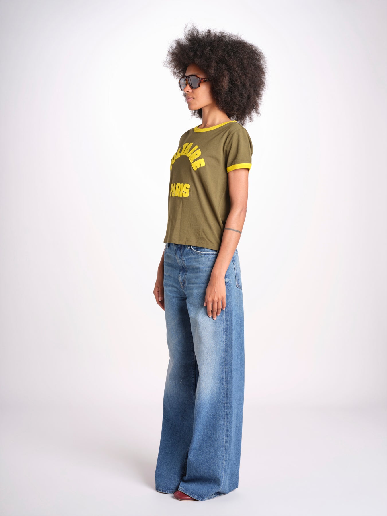 t-shirt con bordi a contrasto JWTS02851 TILLEUL 324 zadig & voltaire 