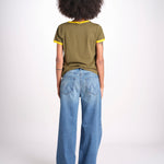 t-shirt con bordi a contrasto JWTS02851 TILLEUL 324 zadig & voltaire 