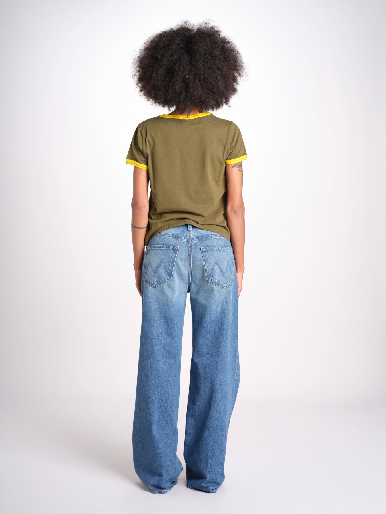 t-shirt con bordi a contrasto JWTS02851 TILLEUL 324 zadig & voltaire 
