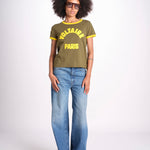t-shirt con bordi a contrasto JWTS02851 TILLEUL 324 zadig & voltaire 