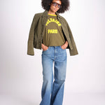 t-shirt con bordi a contrasto JWTS02851 TILLEUL 324 zadig & voltaire 