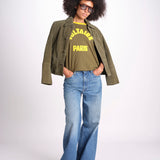 t-shirt con bordi a contrasto JWTS02851 TILLEUL 324 zadig & voltaire 