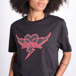 t-shirt con cuore e ali JWTS02856 BLACK 011 zadig & voltaire 