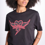 t-shirt con cuore e ali JWTS02856 BLACK 011 zadig & voltaire 
