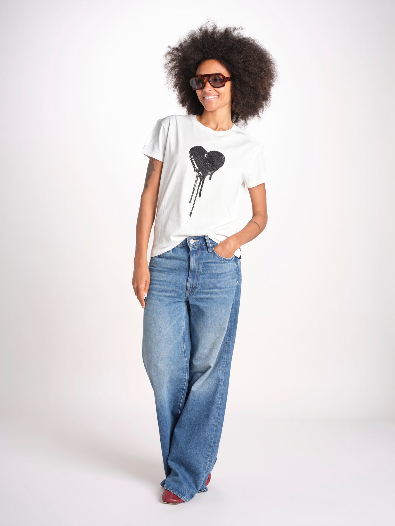 t-shirt manica corta con cuore nero JWTS02858 JUDO 103 zadig & voltaire 