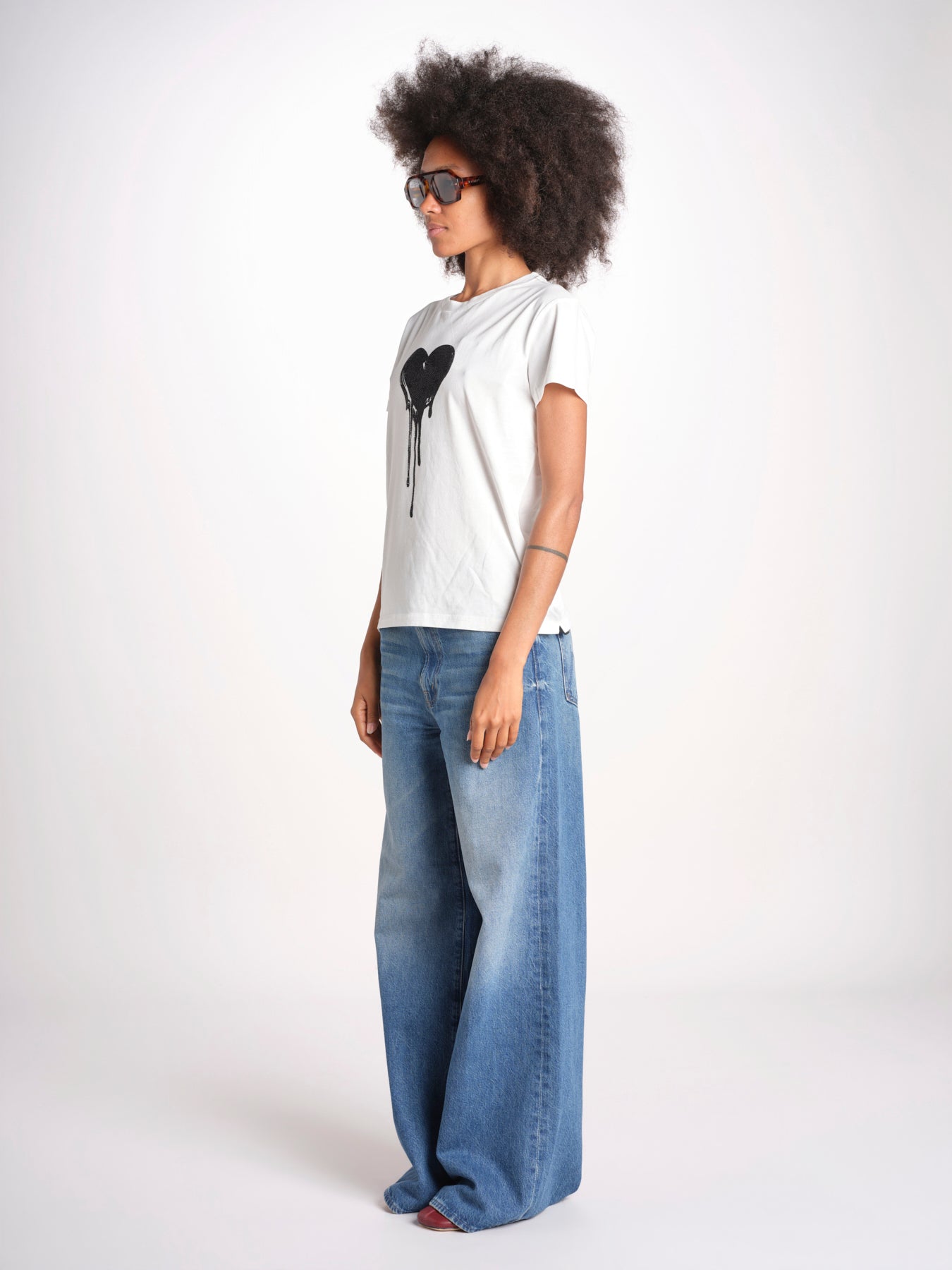 t-shirt manica corta con cuore nero JWTS02858 JUDO 103 zadig & voltaire 