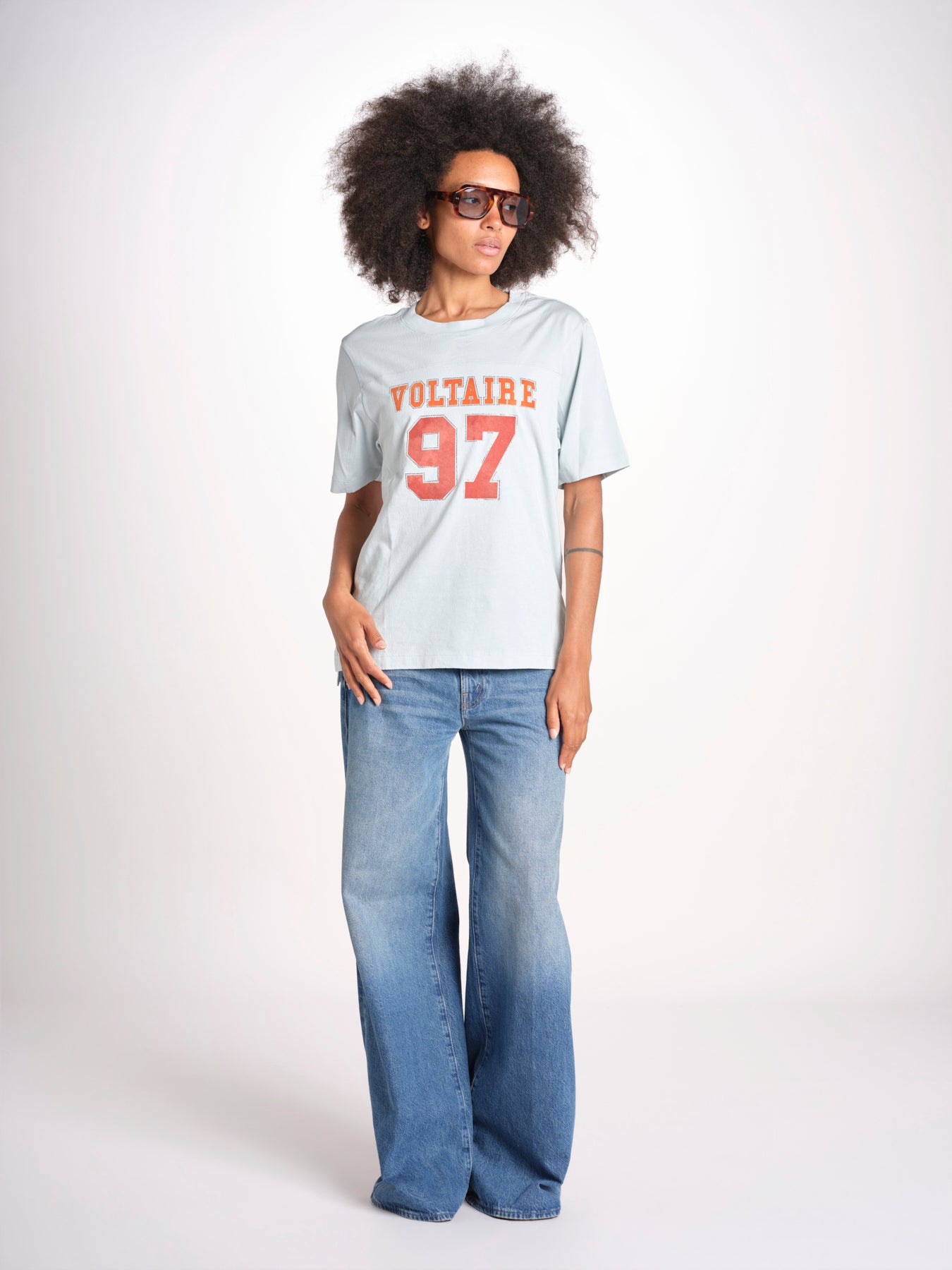 t-shirt 97 over JWTS02865 BABY BLUE zadig & voltaire 