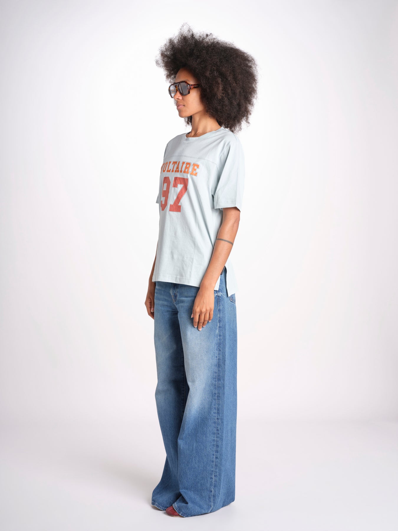t-shirt 97 over JWTS02865 BABY BLUE zadig & voltaire 