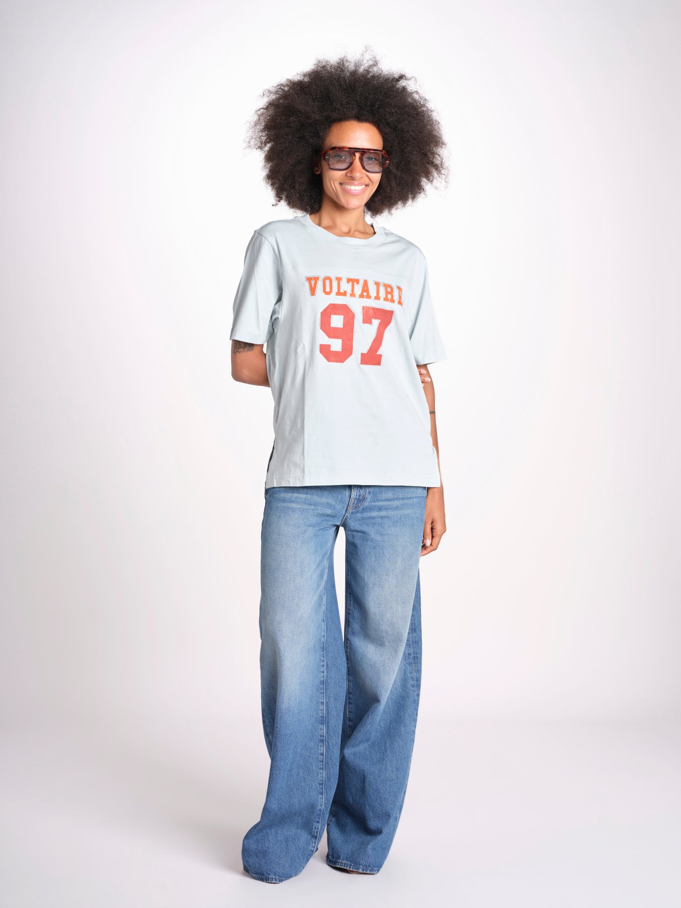 t-shirt 97 over JWTS02865 BABY BLUE zadig & voltaire 