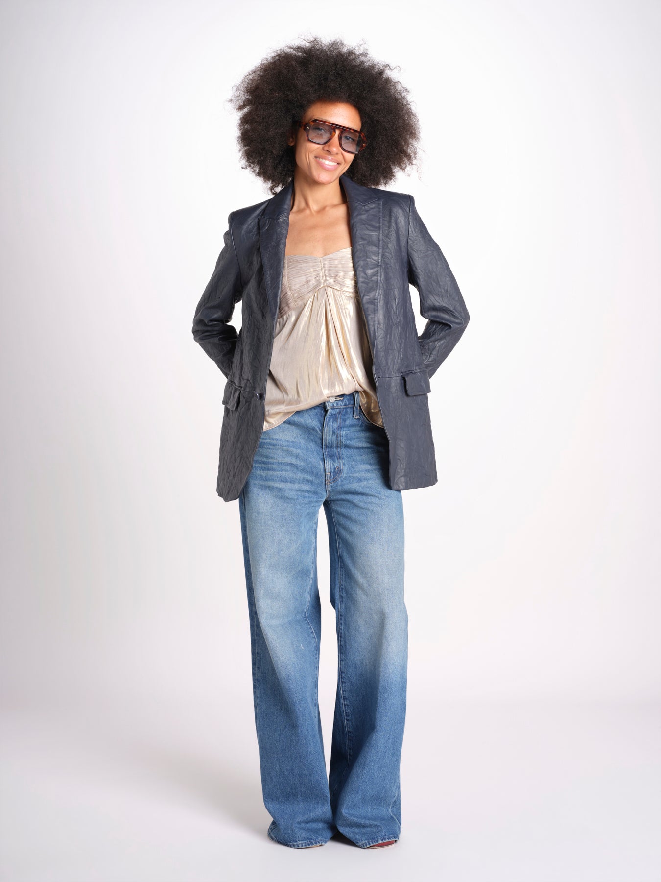 Blazer in pelle stropicciata RWBL00059 ENCRE 404 zadig & voltaire 