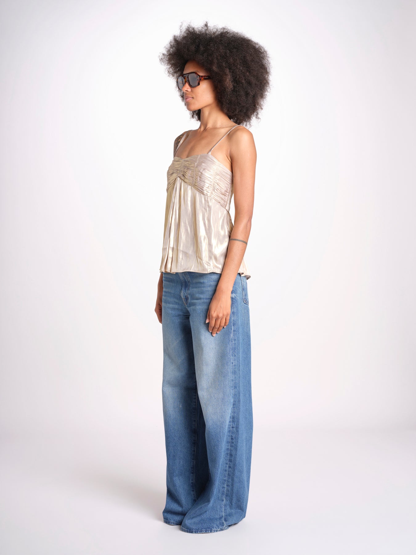 top spalline sottili arricciato sul seno WWCR01307 GOLD 700 zadig & voltaire 