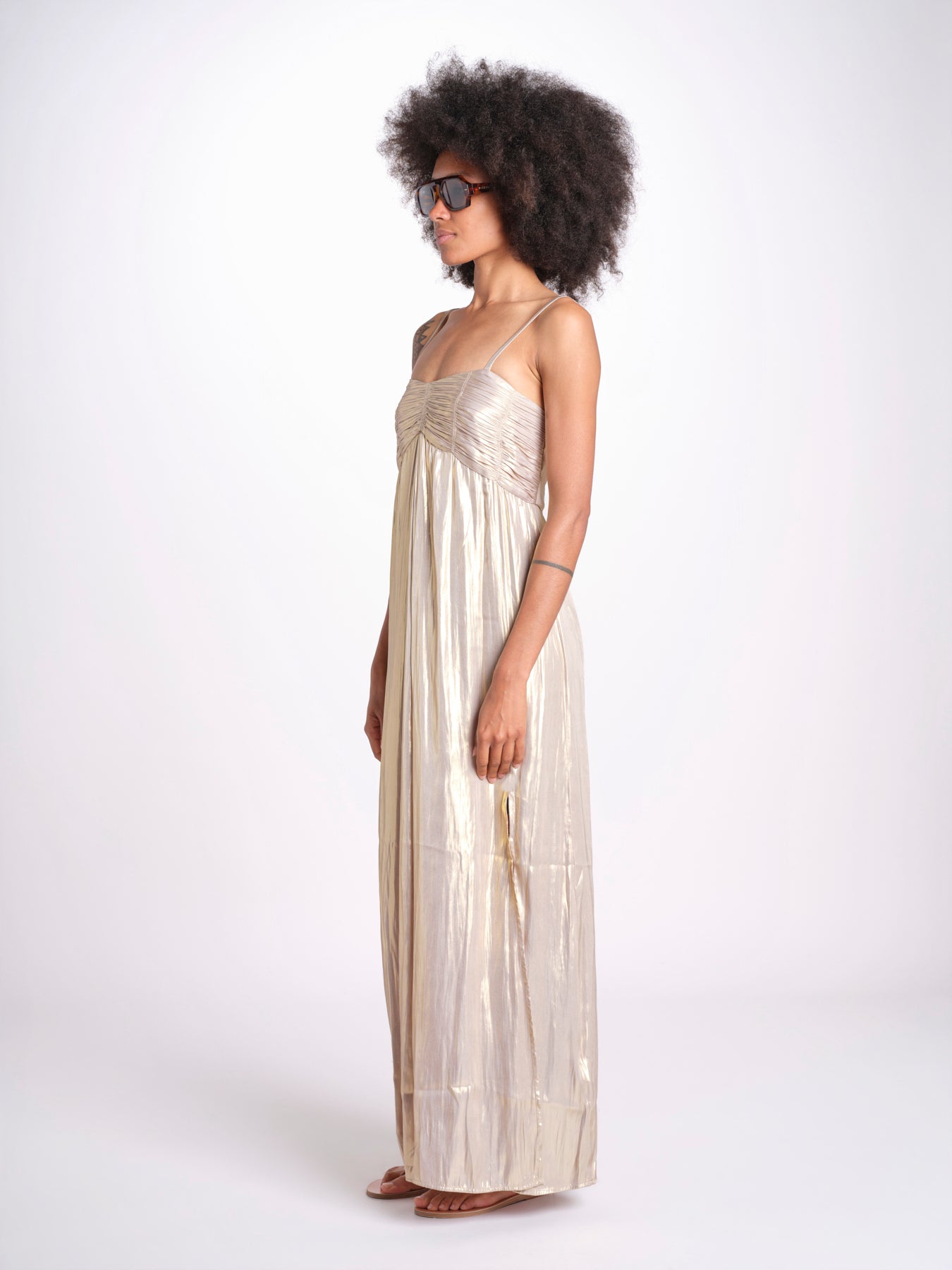 abito lungo con spalline sottili WWDR02613 GOLD 700 zadig & voltaire 