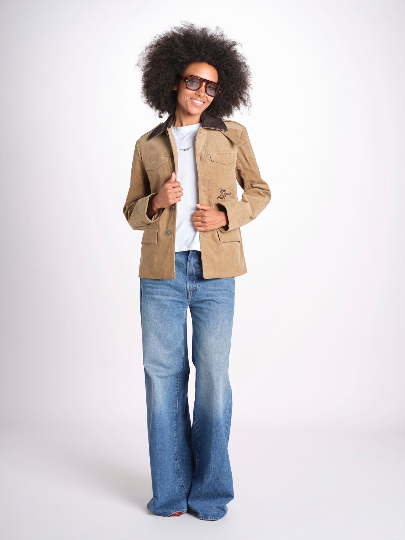 giacca in velluto con colletto in contrasto WWOW01738 COOKIE 267 zadig & voltaire 