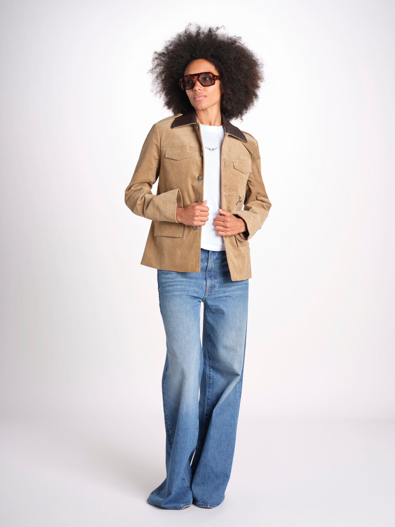 giacca in velluto con colletto in contrasto WWOW01738 COOKIE 267 zadig & voltaire 