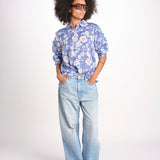 camicia stampa fiori VT6247 LILAC zen ethic 