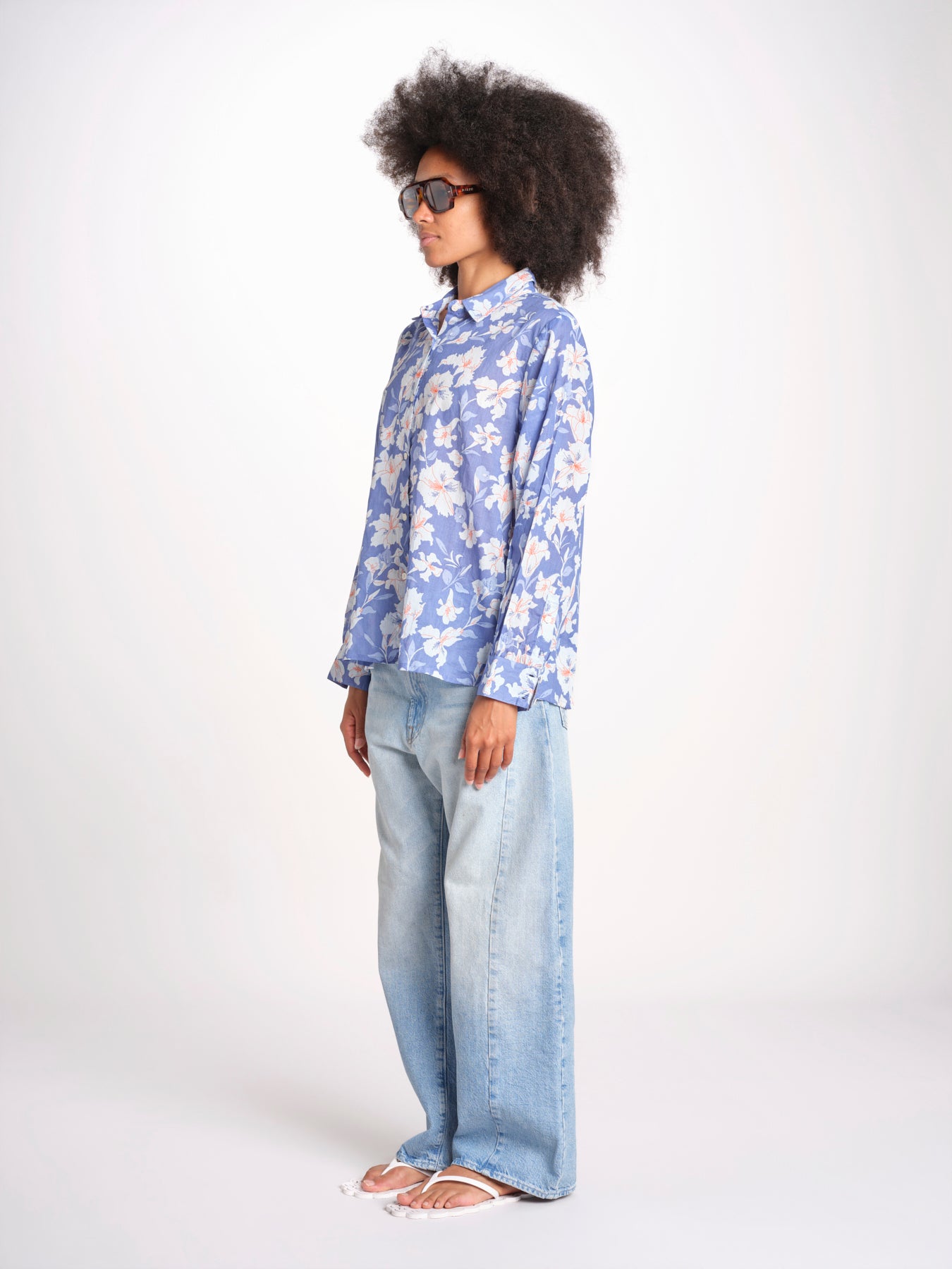 camicia stampa fiori VT6247 LILAC zen ethic 