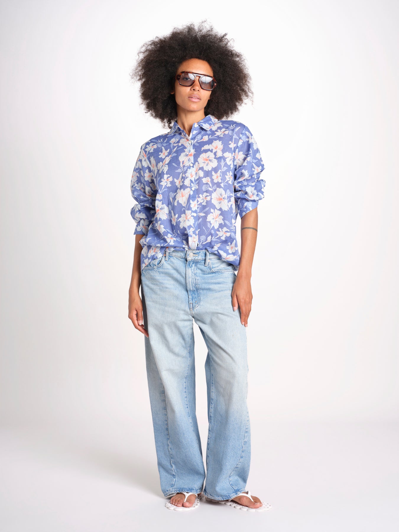 camicia stampa fiori VT6247 LILAC zen ethic 