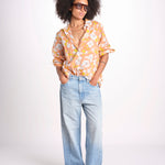 camicia stampa fiori VT6247 PEACH zen ethic 