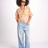 camicia stampa fiori VT6247 PEACH zen ethic 
