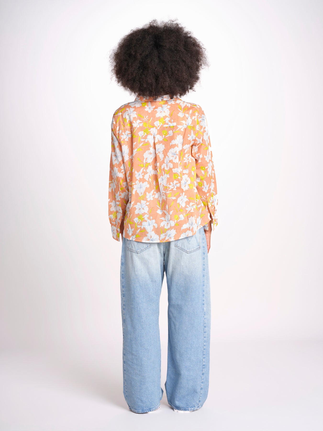 camicia stampa fiori VT6247 PEACH zen ethic 