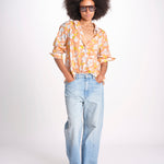 camicia stampa fiori VT6247 PEACH zen ethic 