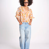 camicia stampa fiori VT6247 PEACH zen ethic 
