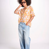 camicia stampa fiori VT6247 PEACH zen ethic 