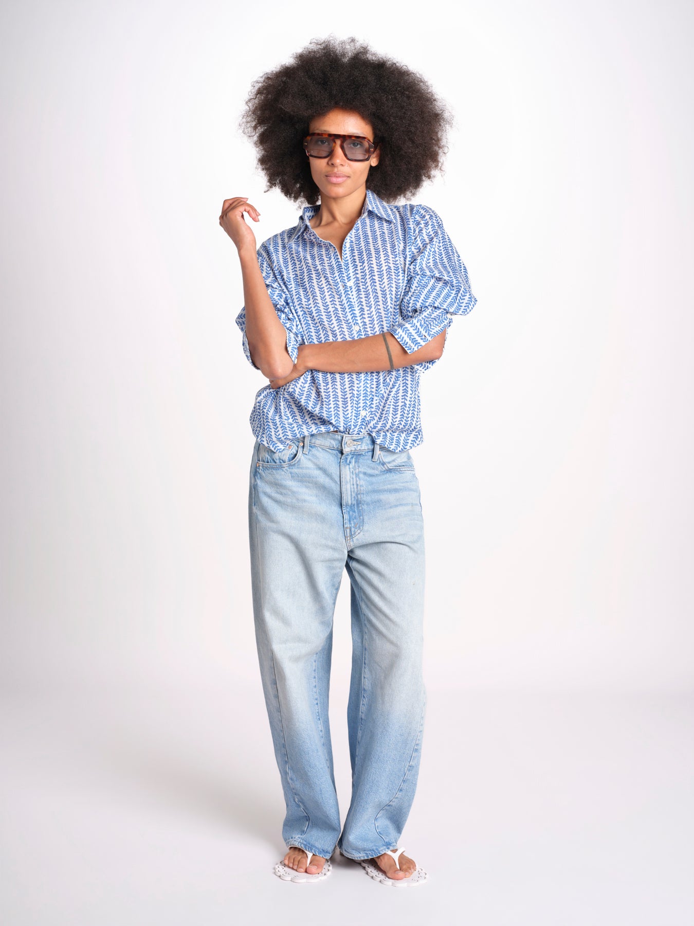 camicia stampa spina VT6248 BLUE zen ethic 