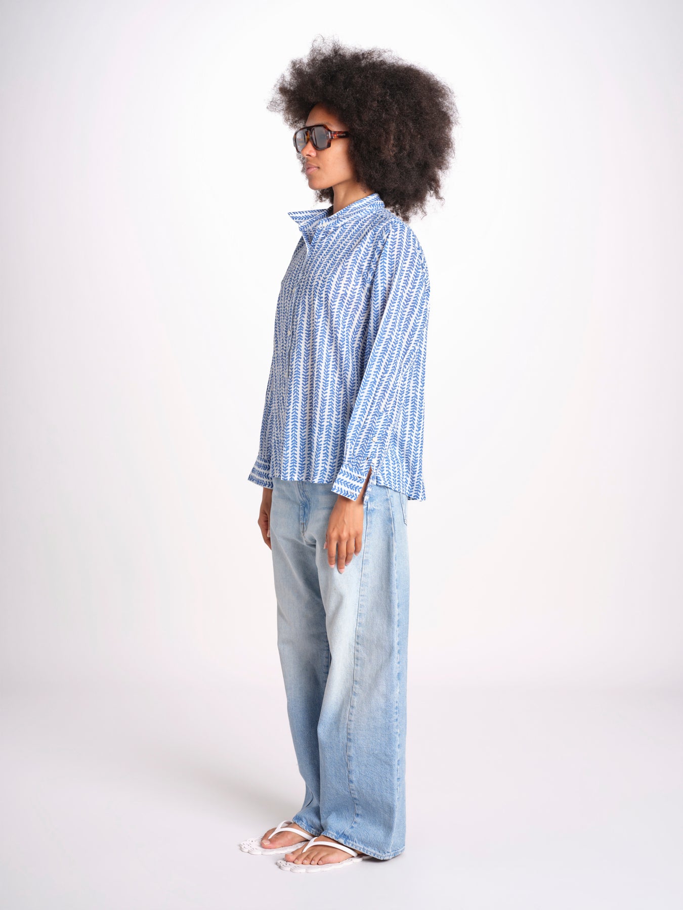 camicia stampa spina VT6248 BLUE zen ethic 