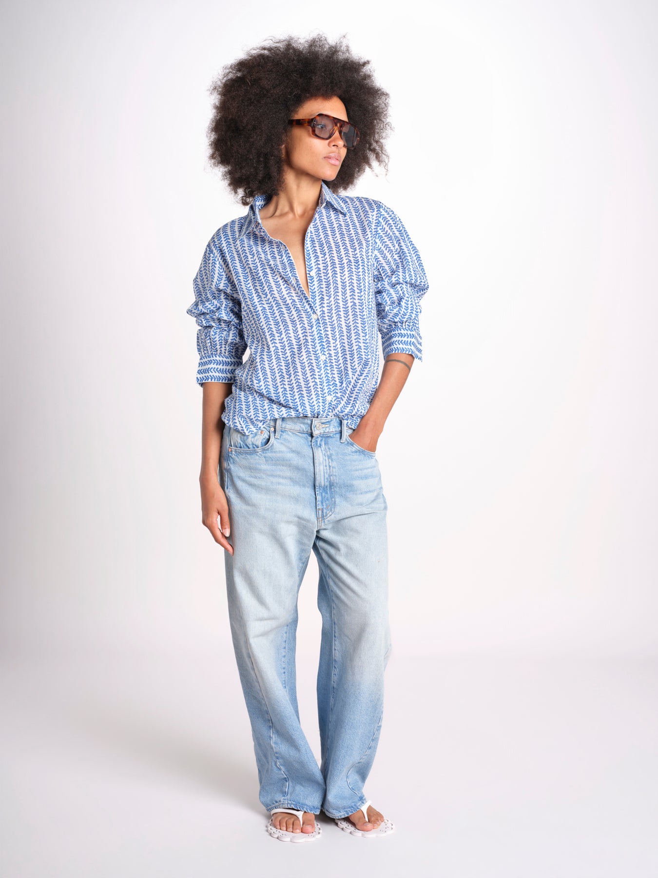 camicia stampa spina VT6248 BLUE zen ethic 