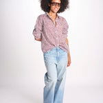 camicia stampa spina VT6248 BURGUNDY zen ethic 