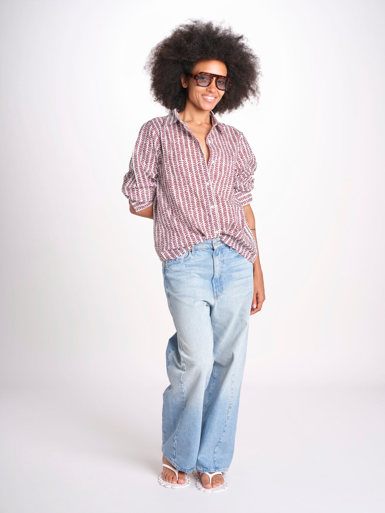 camicia stampa spina VT6248 BURGUNDY zen ethic 