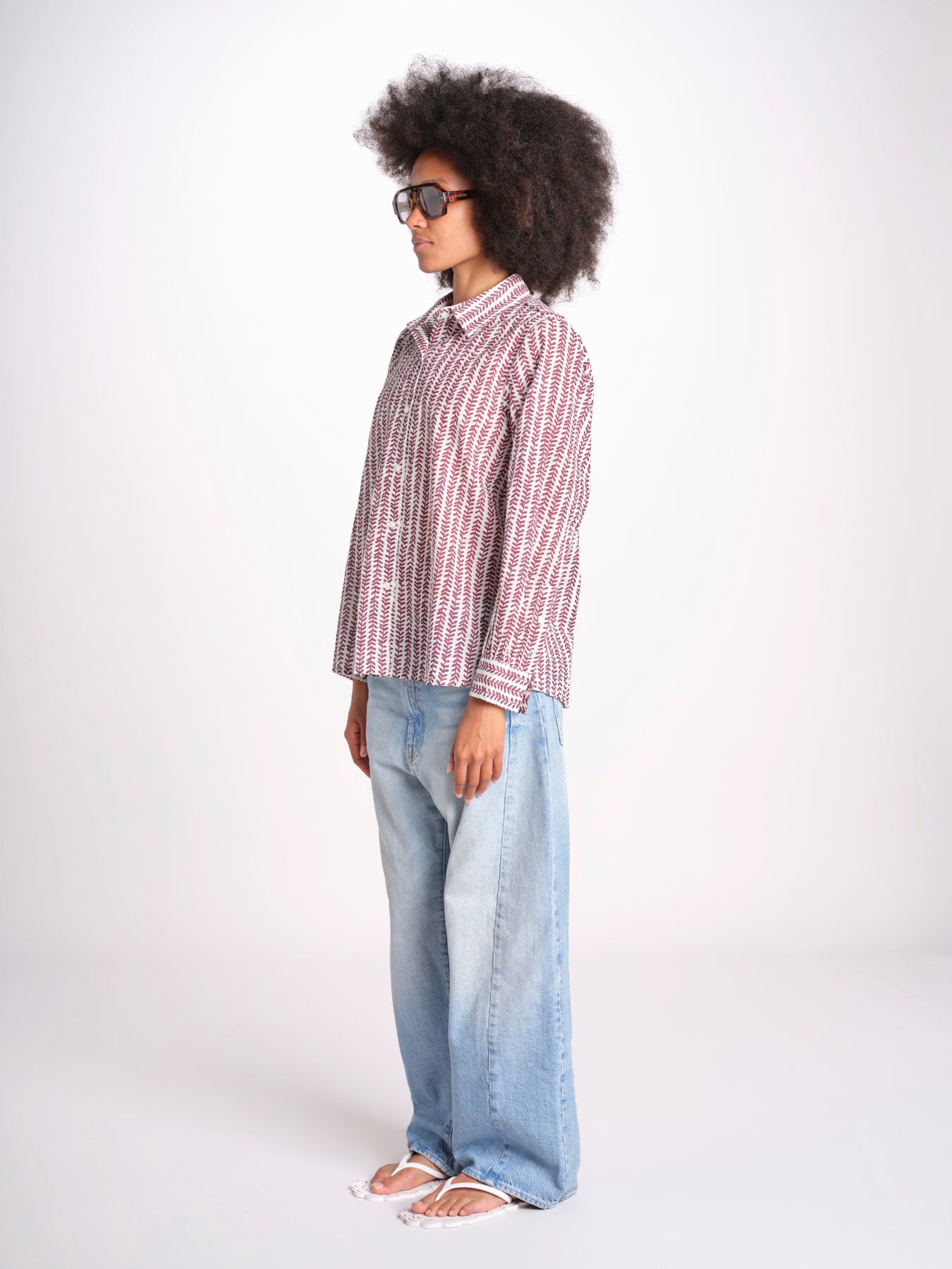 camicia stampa spina VT6248 BURGUNDY zen ethic 