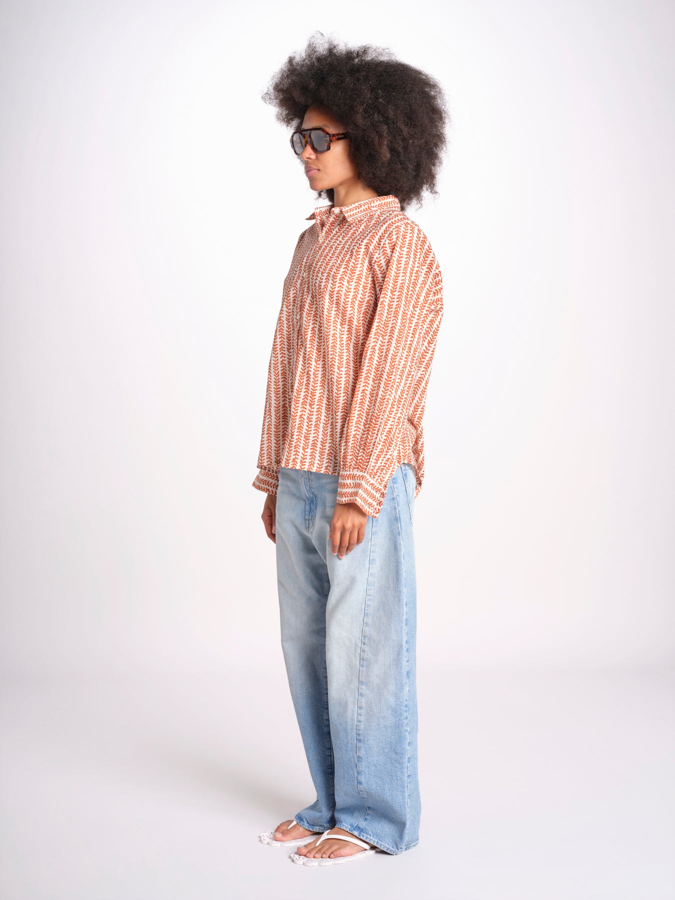 camicia stampa spina VT6248 ORANGE zen ethic 