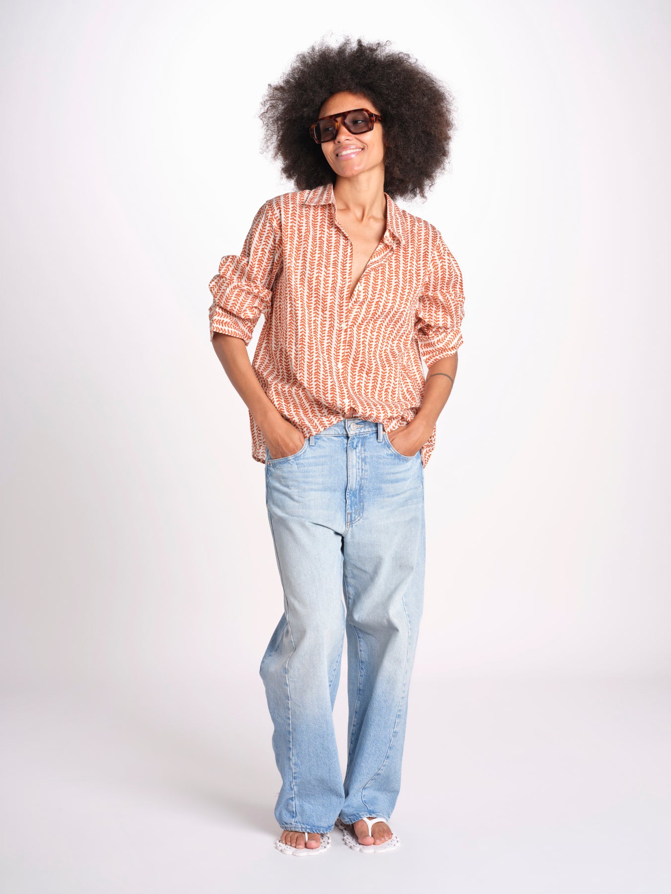 camicia stampa spina VT6248 ORANGE zen ethic 