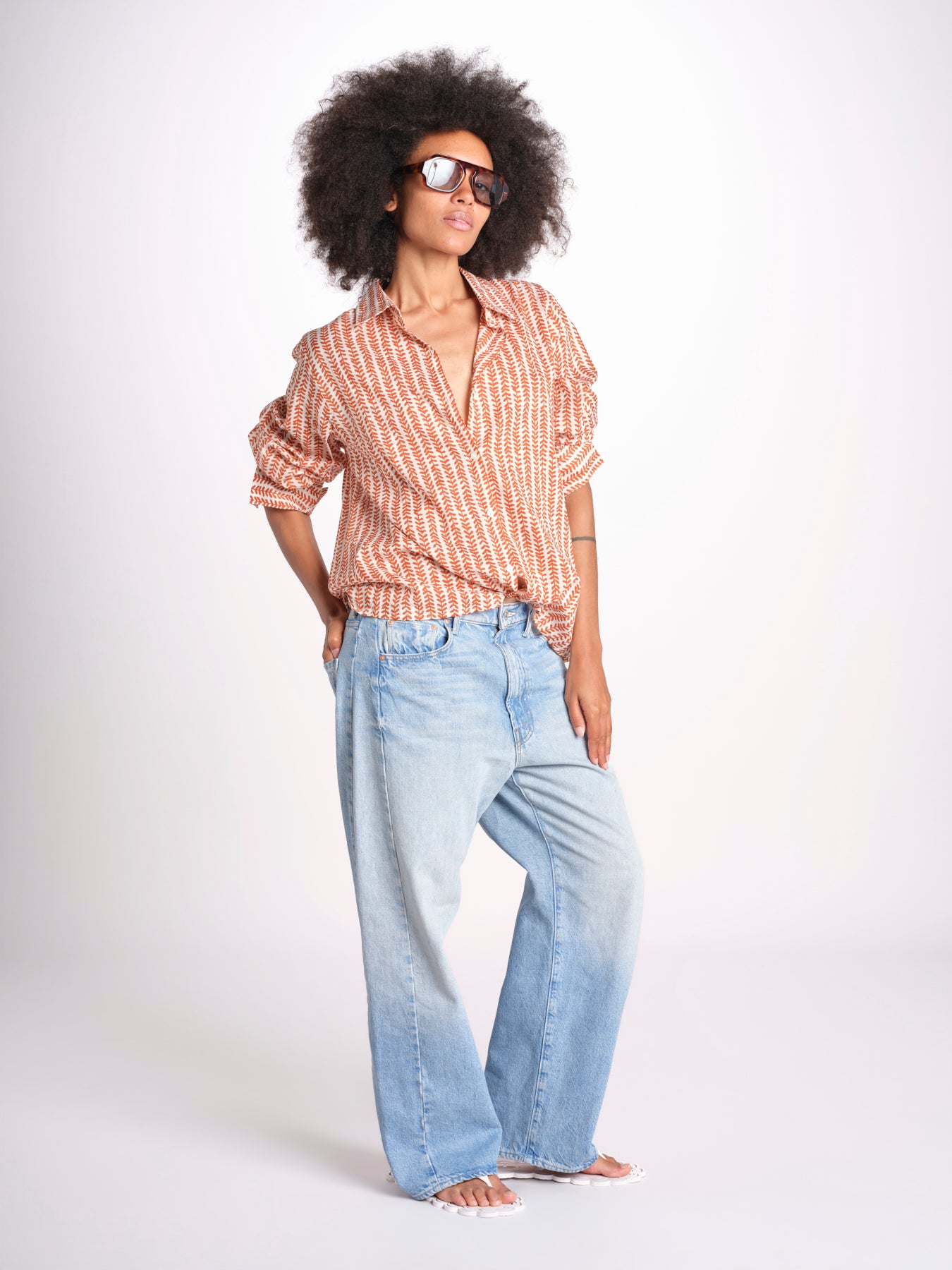 camicia stampa spina VT6248 ORANGE zen ethic 