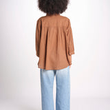 camicia righine over VT6406 BROWN zen ethic 