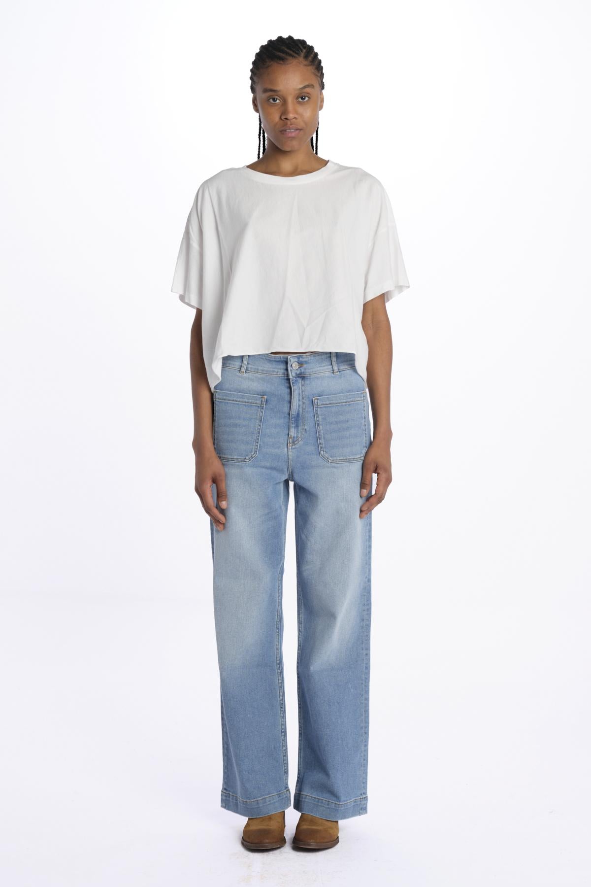 T-shirt FARPY  scatoletta cintura dietro FARPY T1758 010 bellerose 