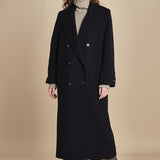 cappotto doppiopetto in panno CLAMENCE IO111135 BL900 ivy oak 