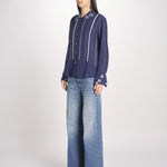 Camicia in seta LUMBER NAVY jupe by jackie 