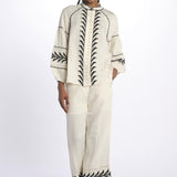 Pantalone ricamo PALM NIRVANA ANTIQUEWHITE scarlett poppies 