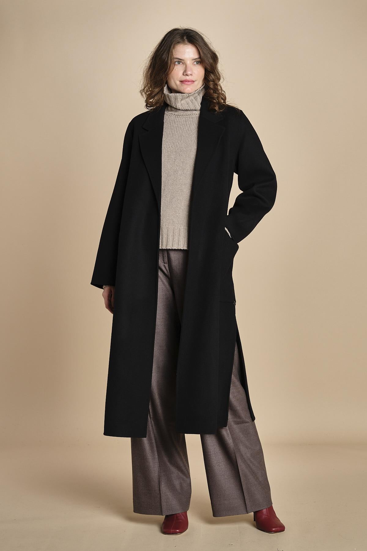 cappotto vestaglia double CELIA IO111046 BK999 ivy oak 